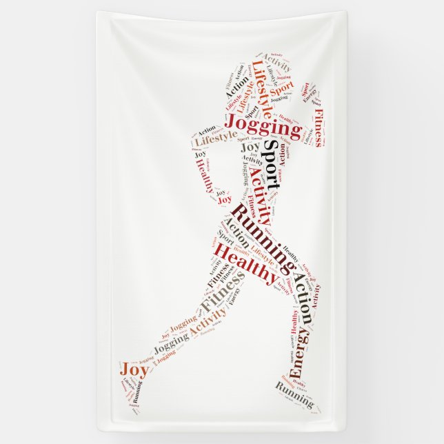 Running girl banner (Vertical)