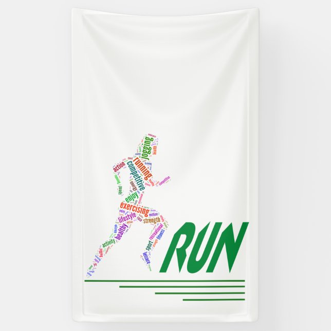 Running girl banner (Vertical)