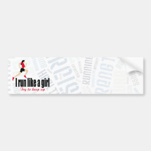 Running girl bumper sticker