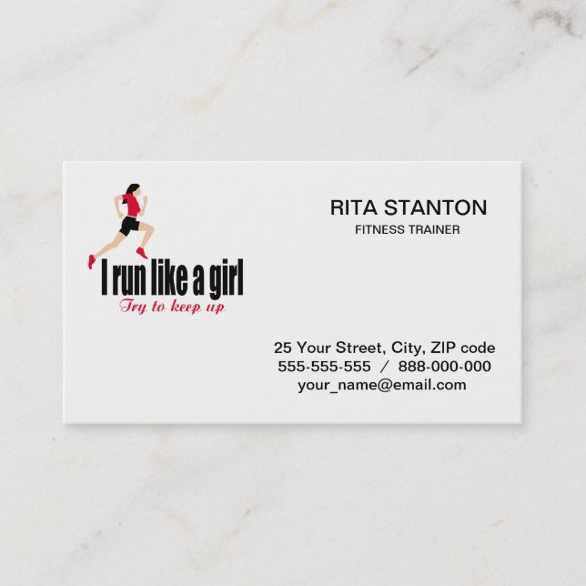 Running girl business card (Front)