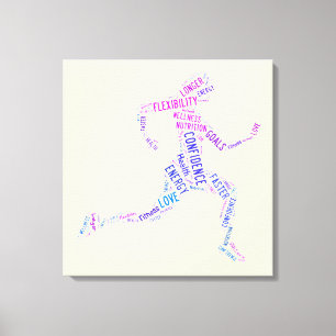 Running girl canvas print