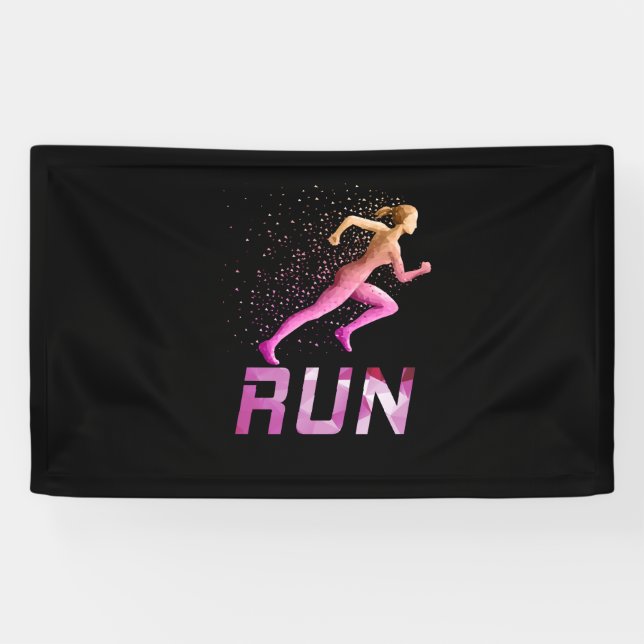 Running Girl - girls runners Banner (Horizontal)