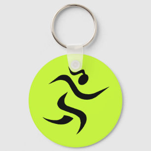 running Girl Keychain - Lime