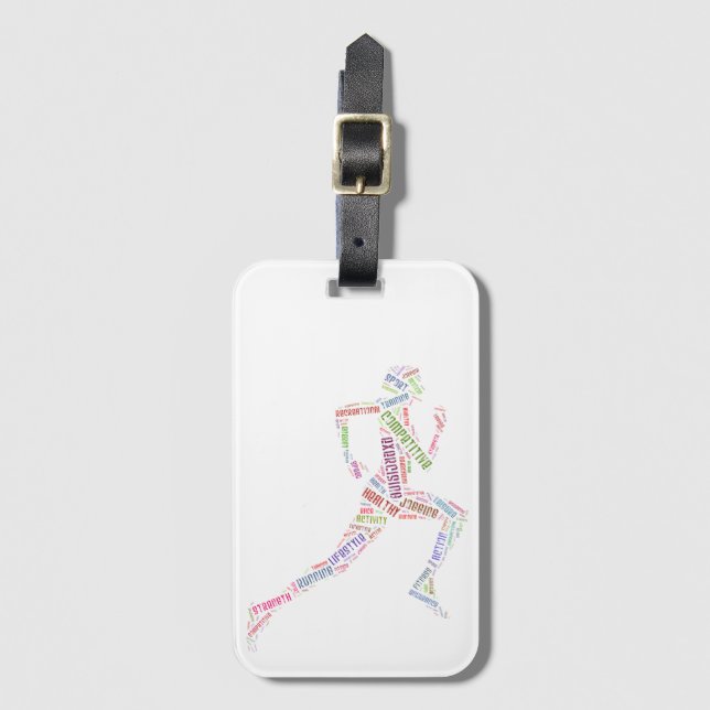 Running girl luggage tag (Front Vertical)