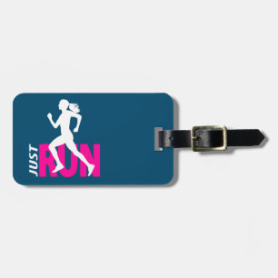 Running girl luggage tag