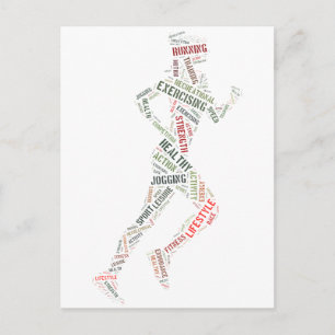 Running girl postcard