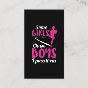 Running Girl Runner Marathon Woman Marathoner Business Card