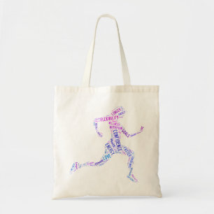 Running girl tote bag