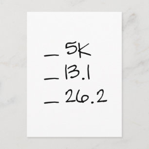 Running Goal Checklist Vertical Postcard