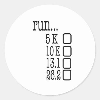 Running Goals Classic Round Sticker