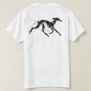 Running Greyhound Ink Sketch T-Shirt Raw Dog Art