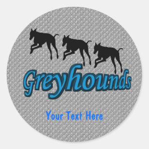 Running Greyhound Silhouettes Dog Sticker