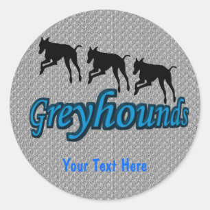 Running Greyhound Silhouettes Dog Sticker