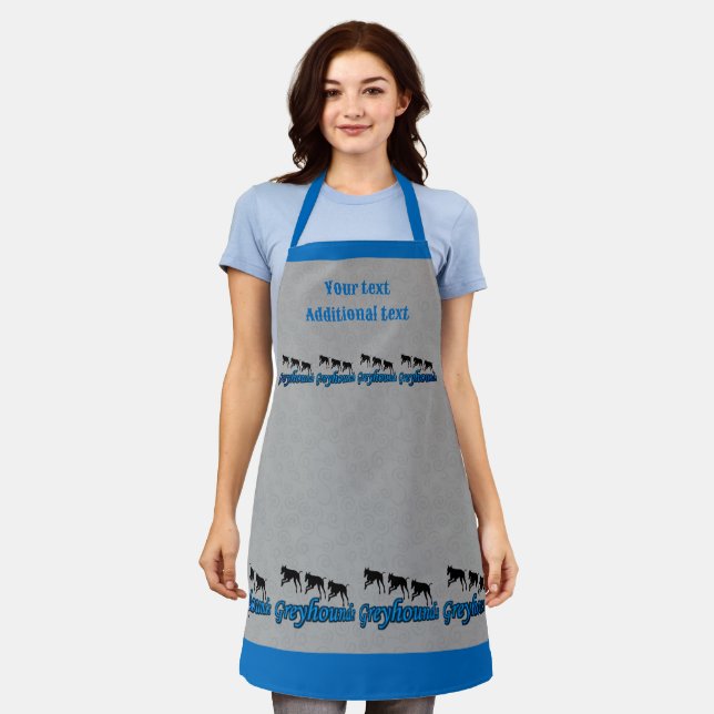 Running Greyhound Silhouettes Personalised Apron (Worn)