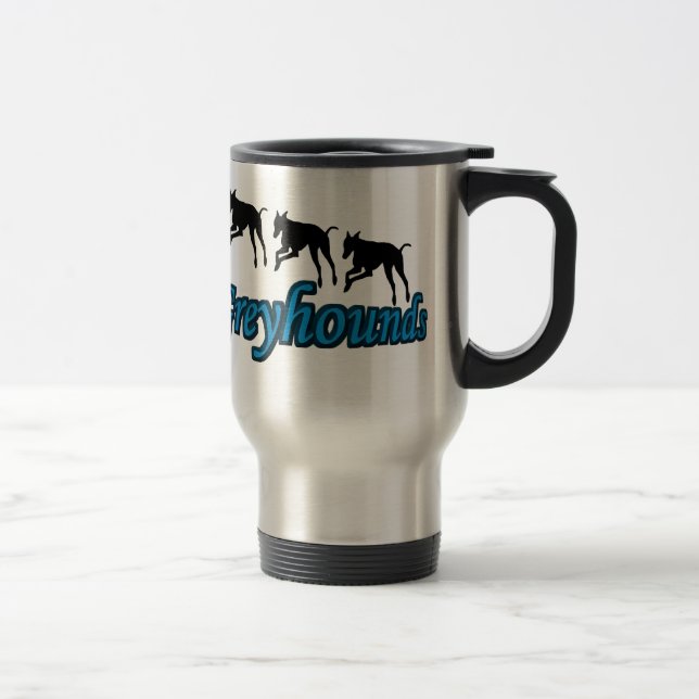 Running Greyhounds Dog Lover  Travel Mug (Right)