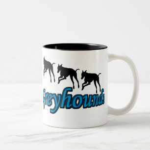 Running Greyhounds Dog Lover Two-Tone Coffee Mug