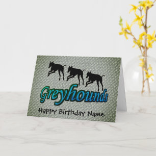 Running Greyhounds Personalised Birthday Card