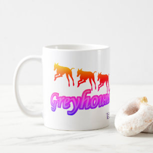 Running Greyhounds Rainbow Personalised  Coffee Mug