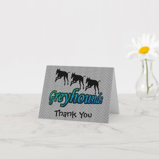 Running Greyhounds Thank You Card (Small Plant)