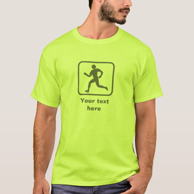 Running Guy -- Grey Logo -- Customisable T-Shirt (Front)