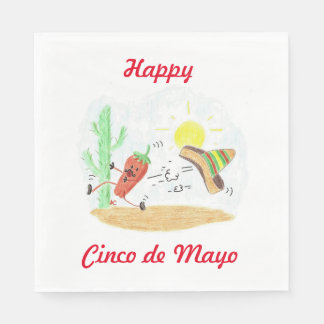 Running habanero white luncheon paper napkins