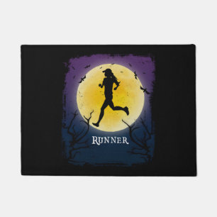 Running Halloween Vintage Art Marathon Runner Doormat