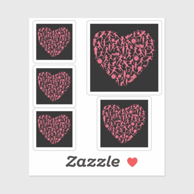 Running Heart - Women Runner Silhouettes (Sheet)