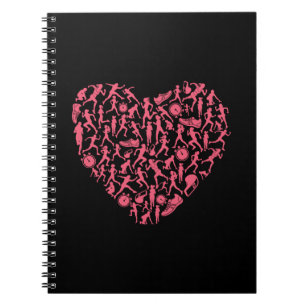 Running Heart - Women Runner Silhouettes Notebook