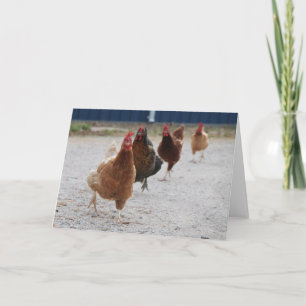 Running Hens Card