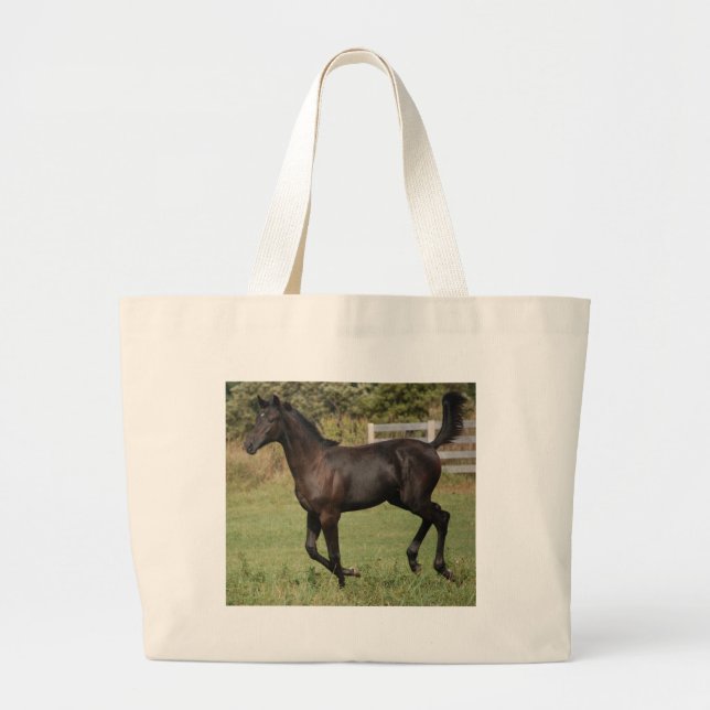 Running-Horse-2 Large Tote Bag (Front)
