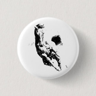 Running Horse 3 Cm Round Badge