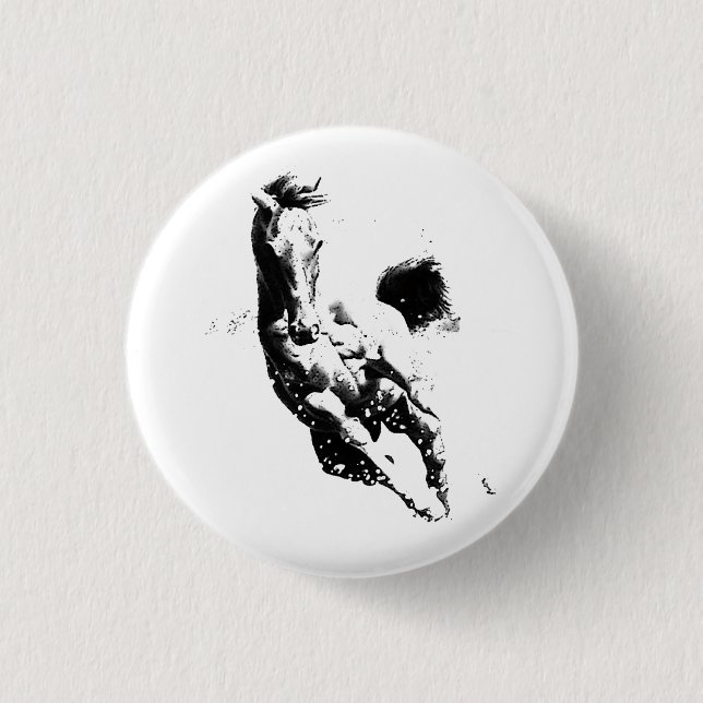 Running Horse 3 Cm Round Badge (Front)