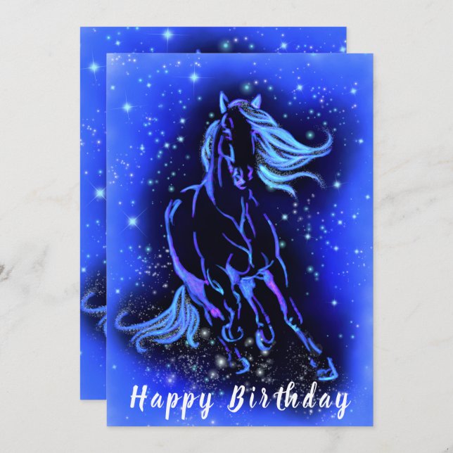 Running Horse Birthday Card (Front/Back)