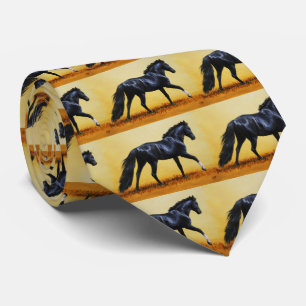Running Horse Black Stallion Tie