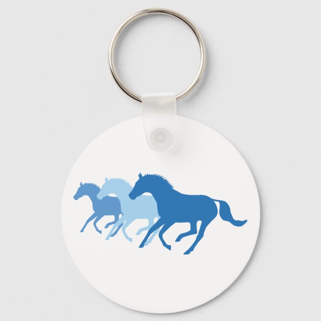 Running Horse (Blue) Key Ring (Front)