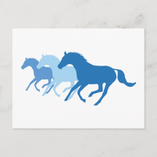 Running Horse (Blue) Postcard