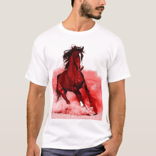 Running Horse Browny Red Artwork  T-Shirt