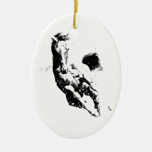Running Horse Ceramic Tree Decoration