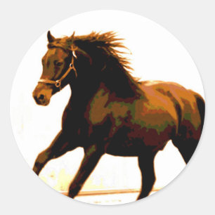 Running Horse Classic Round Sticker