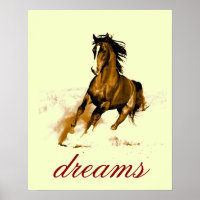 Running Horse Dreams Motivational Artwork