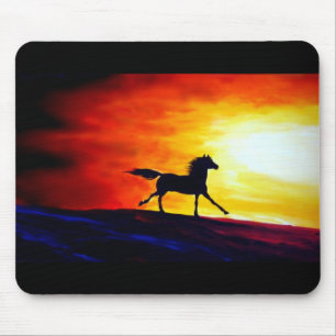 Running Horse Freedom Calls Abstract Art Template Mouse Mat