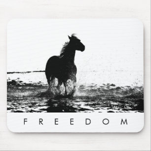 Running Horse Freedom Modern Elegant Pop Art Mouse Mat