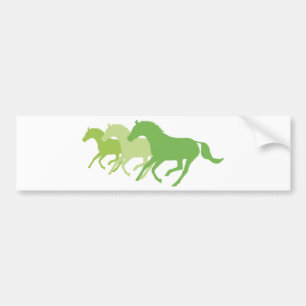 Running Horse (Green) Bumper Sticker