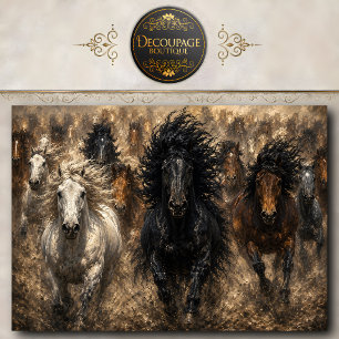 Running Horse Herd Wall Art Horse Lover Decor Tissue Paper