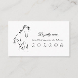 Running horse in black color loyalty card