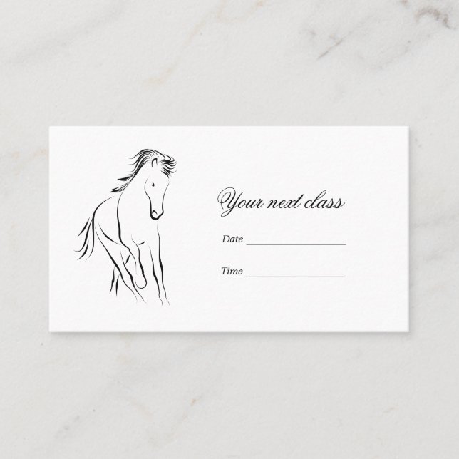 Running horse in black colour appointment card (Front)