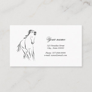 Running horse in black colour business card