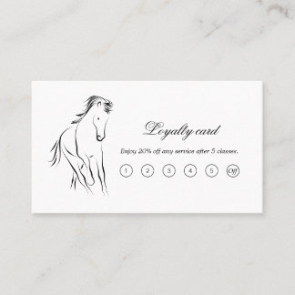 Running horse in black colour loyalty card