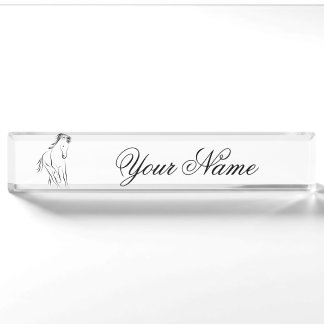 Running horse in black colour nameplate