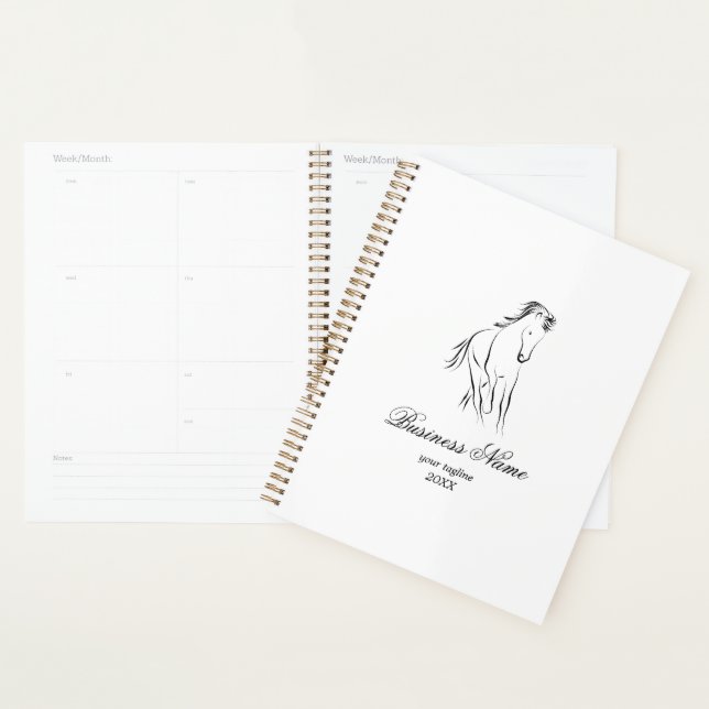 Running horse in black colour planner (Display)